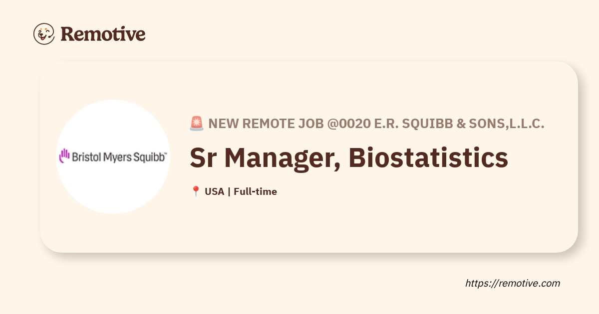 Sr Manager, Biostatistics