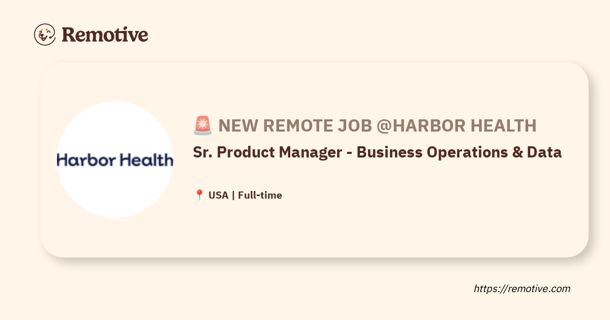 Sr. Product Manager - Business Operations & Data