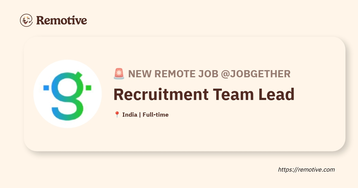 Recruitment Team Lead