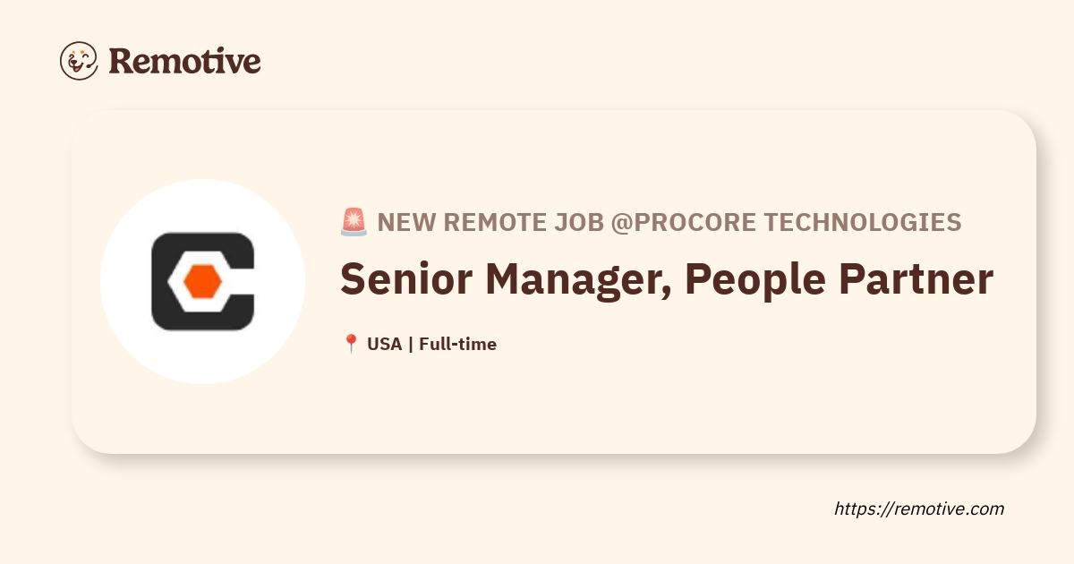 Senior Manager, People Partner