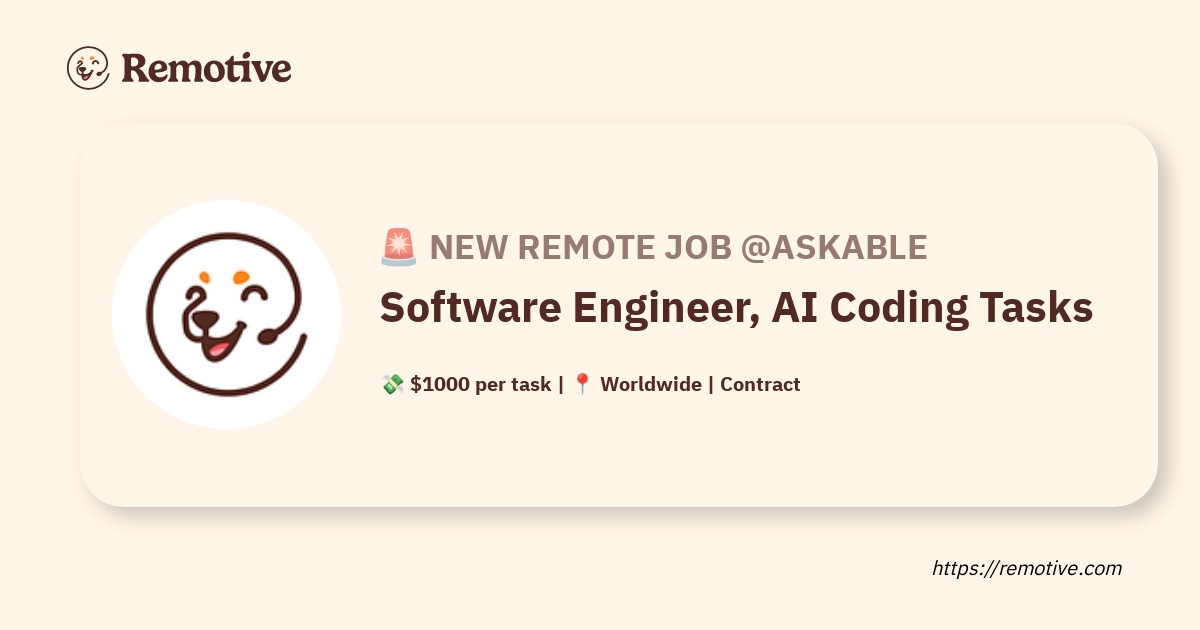 [Hiring] Software Engineer, AI Coding Tasks @Askable